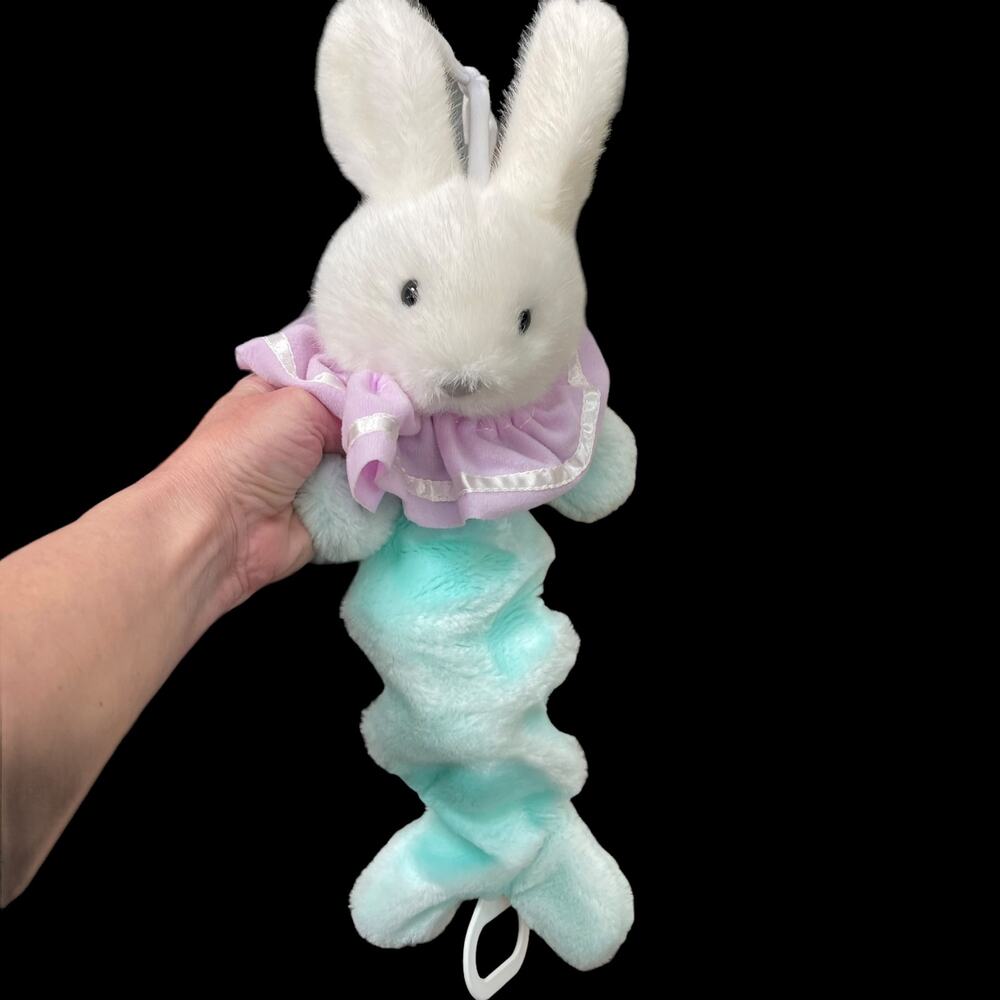 Dakin Musical Bunny Rabbit Plush Baby Pull Toy Lullaby Vintage 1991 Crib